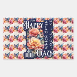 ハッおもしろいピー引用文オールオーバープリント 長方形シール