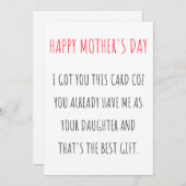 ハッおもしろいピー母の娘からのデイカード シーズンカード (正面/裏面)