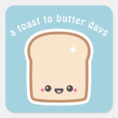 ハッおもしろいピー顔でトースト スクエアシール (正面)