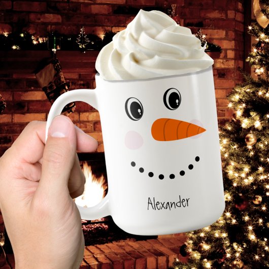 ハッおもしろいピー顔雪だるまクリスマスホットコココツト コーヒーマグカップ