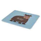 ハッおもしろいピー食べヤクの草の漫画イラストレーション カッティングボード (角)