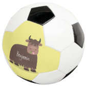 ハッおもしろいピー食べヤクの草の漫画イラストレーション サッカーボール (3/4)