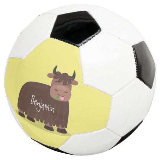 ハッおもしろいピー食べヤクの草の漫画イラストレーション サッカーボール (3/4)