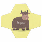 ハッおもしろいピー食べヤクの草の漫画イラストレーション サッカーボール (フラット)