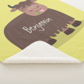 ハッおもしろいピー食べヤクの草の漫画イラストレーション シェルパブランケット (3/4)