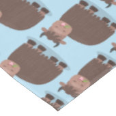 ハッおもしろいピー食べヤクの草の漫画イラストレーション テーブルクロス (アングル)