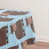 ハッおもしろいピー食べヤクの草の漫画イラストレーション テーブルクロス (インサイチュ)