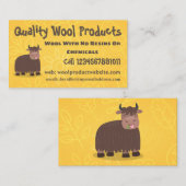 ハッおもしろいピー食べヤクの草の漫画イラストレーション 名刺 (正面/裏面)