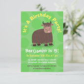 ハッおもしろいピー食べヤクの草の漫画イラストレーション 招待状 (スタンド正面)