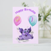 ハッおもしろいピー・エレファント付き誕生日カード カード (スタンド正面)