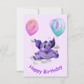 ハッおもしろいピー・エレファント付き誕生日カード カード (裏面)