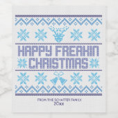 ハッおもしろいピー・フリーキン・クリスマス ワインラベル (シングルラベル)