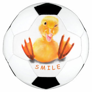 ハッおもしろいプアヒル付きサッカーボール – カスタム文字 サッカーボール