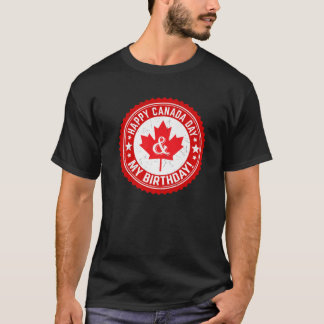 ハッおもしろいプカナダデイマイ誕生日メープルリーフカナ Tシャツ