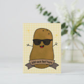 ハッおもしろいプクールポテトパーソナライズされた ポストカード (スタンド正面)