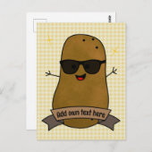 ハッおもしろいプクールポテトパーソナライズされた ポストカード (正面/裏面)