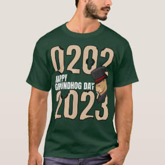 ハッおもしろいプグラウンドホッグの日2023年2月2日Holida Tシャツ
