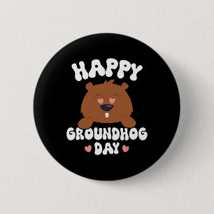 ハッおもしろいプグラウンドホッグの日2025 3 缶バッジ