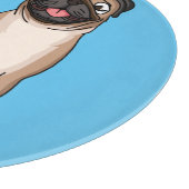 ハッおもしろいプグ犬の漫画イラストレーション カッティングボード (角)