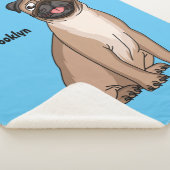 ハッおもしろいプグ犬の漫画イラストレーション シェルパブランケット (3/4)