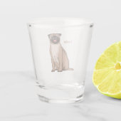 ハッおもしろいプグ犬の漫画イラストレーション ショットグラス (裏面)