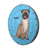 ハッおもしろいプグ犬の漫画イラストレーション ダーツボード (正面右)