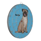 ハッおもしろいプグ犬の漫画イラストレーション ダーツボード (正面左)