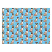 ハッおもしろいプグ犬の漫画イラストレーション テーブルクロス (正面(横))