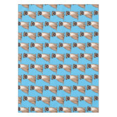 ハッおもしろいプグ犬の漫画イラストレーション テーブルクロス (正面)