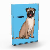 ハッおもしろいプグ犬の漫画イラストレーション フォトブロック (左)