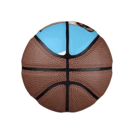 ハッおもしろいプグ犬の漫画イラストレーション ミニバスケットボール (右)