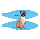 ハッおもしろいプグ犬の漫画イラストレーション ミニバスケットボール (パネル)