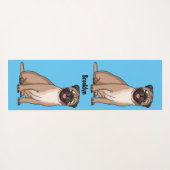 ハッおもしろいプグ犬の漫画イラストレーション ヨガマット (裏面(横))