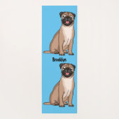 ハッおもしろいプグ犬の漫画イラストレーション ヨガマット (裏面)