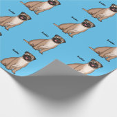 ハッおもしろいプグ犬の漫画イラストレーション ラッピングペーパー (角)