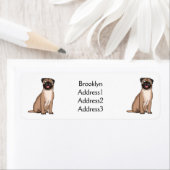 ハッおもしろいプグ犬の漫画イラストレーション ラベル (インサイチュ)