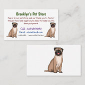 ハッおもしろいプグ犬の漫画イラストレーション 名刺 (正面/裏面)