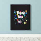 ハッおもしろいプニューイヤー大晦日2023パーティーデコレーションセ キャンバスプリント (インサイチュ (ウッドフロア))