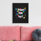 ハッおもしろいプニューイヤー大晦日2023パーティーデコレーションセ キャンバスプリント (インサイチュ (リビング))
