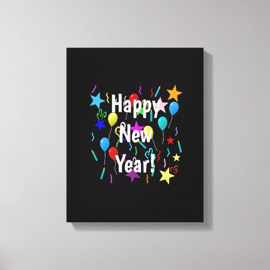 ハッおもしろいプニューイヤー大晦日2023パーティーデコレーションセ キャンバスプリント (正面)