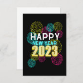 ハッおもしろいプニューイヤー2023ニューイヤーイブパーティークーン 招待状 (正面/裏面)