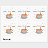 ハッおもしろいプニューイヤー、新年プンドール スクエアシール (シート)