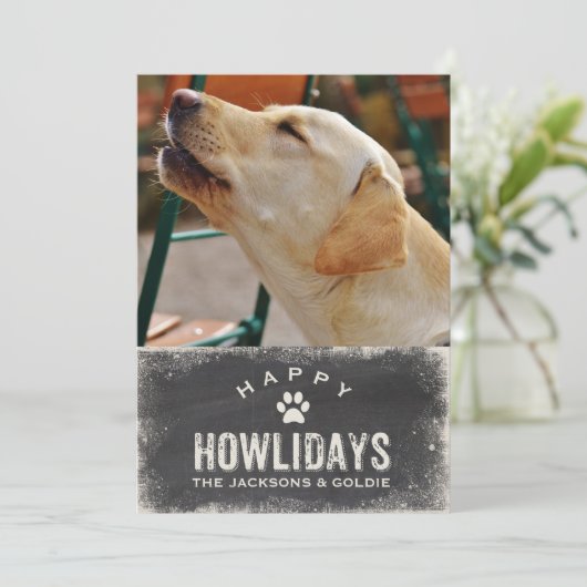 ハッおもしろいプハウデイズ犬の恋人クリスマスフォト シーズンカード (スタンド正面)