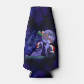 ハッおもしろいプハウリデイズクリスマスウルフプン ボトルクーラー (正面)