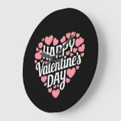 ハッおもしろいプバレンタインデーハートラブバレンタイン ラージ壁時計 (傾斜)