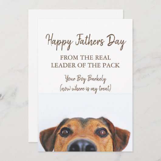 ハッおもしろいプファーザーズの日からドッグフォトホリデーカー シーズンカード (正面/裏面)