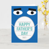 ハッおもしろいプファーザーズデイ2022青い顔マスク カード (黄色い花)