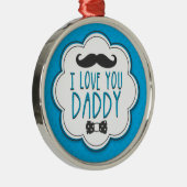 ハッおもしろいプファーザーズ日私はあなたを愛するパパ メタルオーナメント (右)