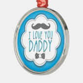 ハッおもしろいプファーザーズ日私はあなたを愛するパパ メタルオーナメント (左)