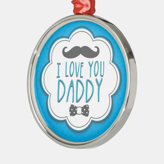 ハッおもしろいプファーザーズ日私はあなたを愛するパパ メタルオーナメント (左)